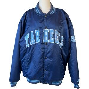 Starter North Carolina Tar Heels
Snap Button Satin Bomber Jacket